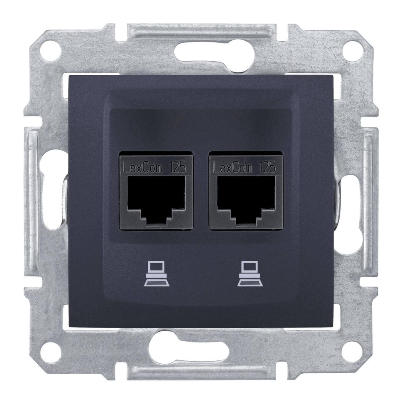 Розетка компьютерная 2хRJ45 Schneider Electric Sedna UTP SDN4400170