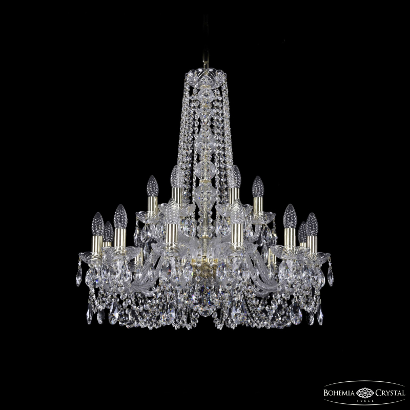 Подвесная люстра Bohemia Ivele Crystal 1402/12+6/240/h-75 G