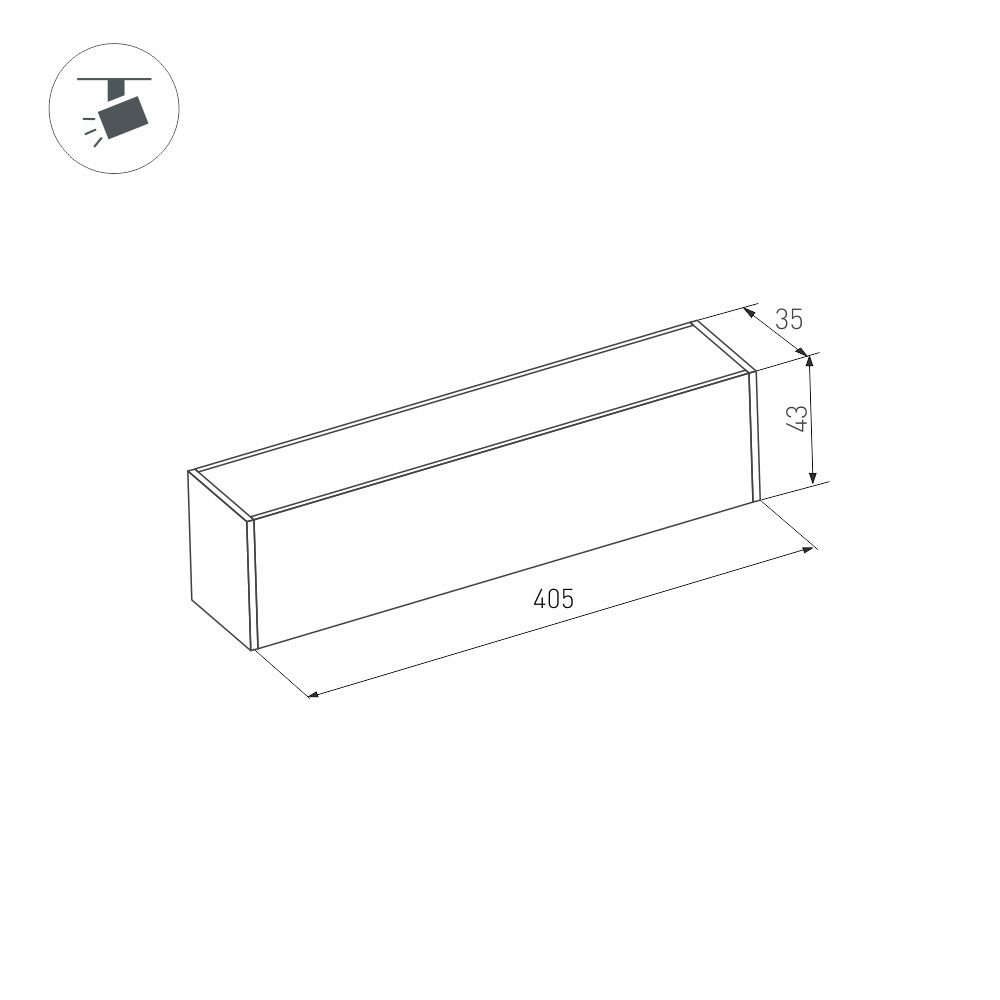 Трековый магнитный светильник Arlight MAG-FLAT-45-L405-12W Day4000 (BK, 100 deg, 24V, DALI) 046579