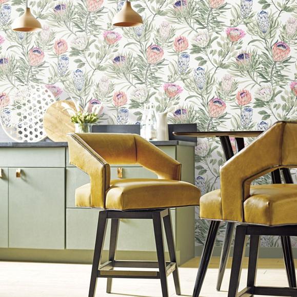 Обои York BL1752 Protea White/Fuchsia