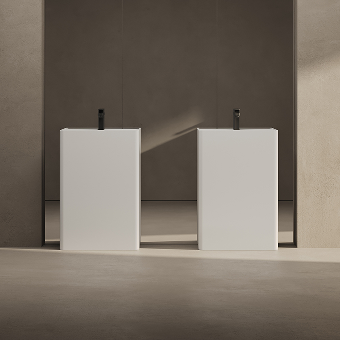 Dea Design Pedestal Basin Раковина 60х42х90см., напольная, без отв., Solid Surface, цвет: White №18