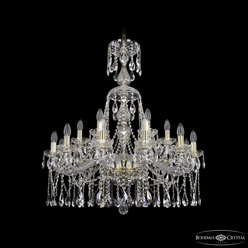 Подвесная люстра Bohemia Ivele Crystal 1413/12+6/300/XL-95 G