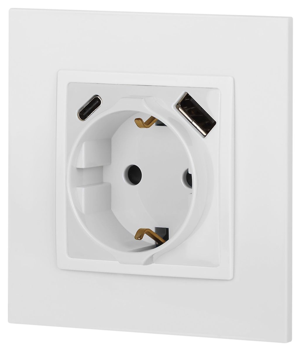 Розетка со шторками с USB type-A+C Эра Elegance 14-4108-01 Б0067736