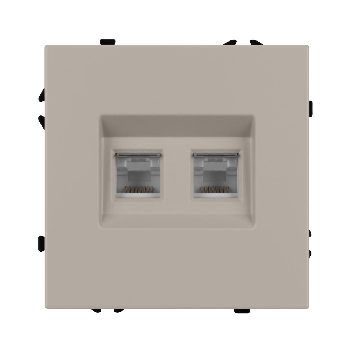 Механизм сдвоенной телефонной розетки Arlight SCT-NOBE-MTL2-SFPL-CA (RJ-11, 4C) (Кашемир) 061889