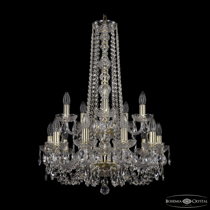Подвесная люстра Bohemia Ivele Crystal 1402/10+5/195/h-80/2d G