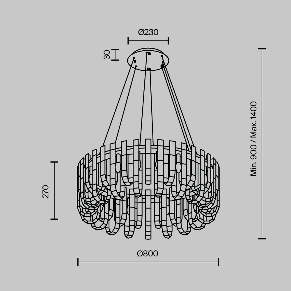 Подвесная люстра Modelux ML.6621.19 BS