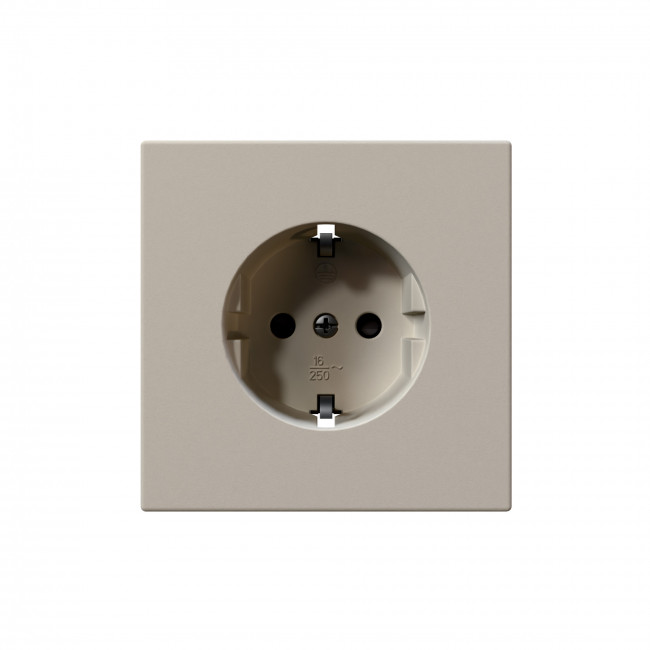 Розетка SCHUKO с защитными шторками 16A 250V 2P+T, цвет Сахара Jasmart FD5501SH