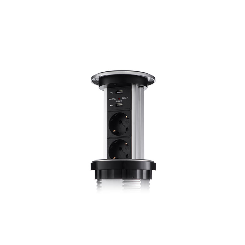 Сенсорный блок розеток LK (3 секции и 2 USB) Mebax 00-00001183