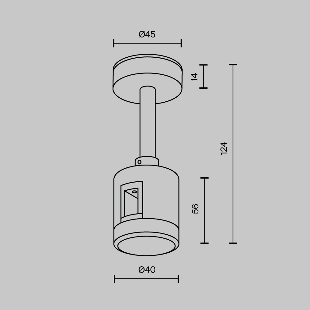 Крепление потолочное с прямым коннектором питания Maytoni Flarity TRA156C-IPC1-PT