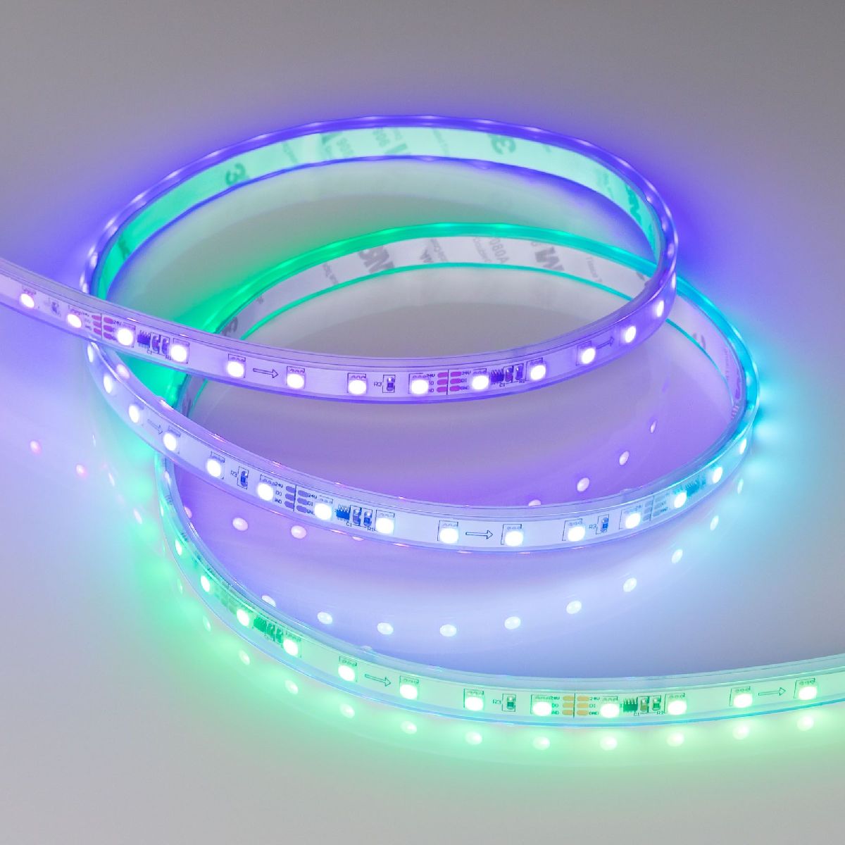 Светодиодная герметичная лента Arlight SPI-PS-A120-12mm 24V RGB-PX6-BPT (23 W/m, IP67, 2835, 5m) 049452