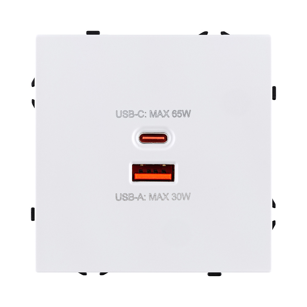 Розетка USB A+C 65W, белый матовый Kollinger Eclipse EC-024WH