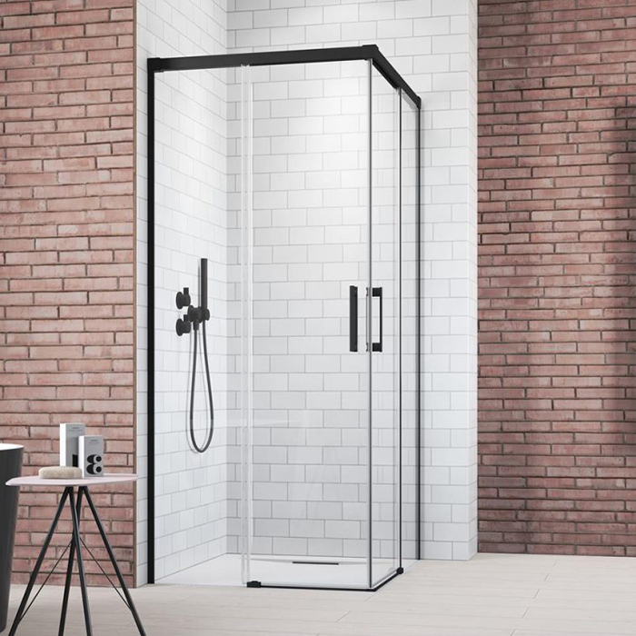 Radaway Idea KDD Душевая дверь 80см, раздвижная, правая, стекло прозрачное, покрытие Easy Clean, профиль: черный