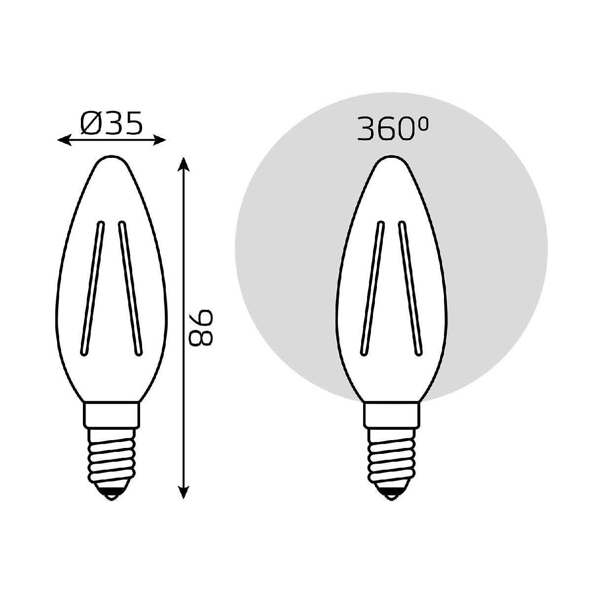 Лампа светодиодная Gauss Filament Elementary E14 12W 4100K 32122