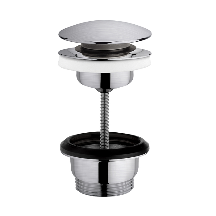 Cisal Xion Донный клапан для раковины 63мм., 1"1/4, Click-clack, цвет: нержавеющая сталь