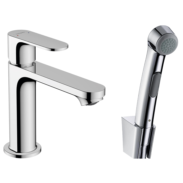 Hansgrohe Rebris S Смеситель для раковины 110, с гигиеническим душем, цвет: хром