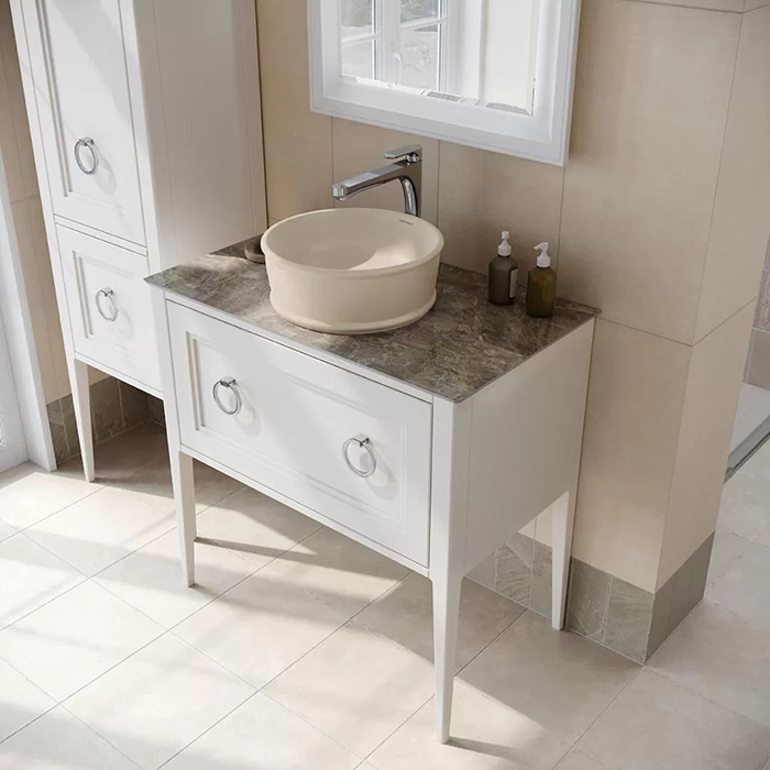 Kerama Marazzi Circo Раковина 36х36х13.5см., накладная, без отв., без перелива, цвет: песочный матовый