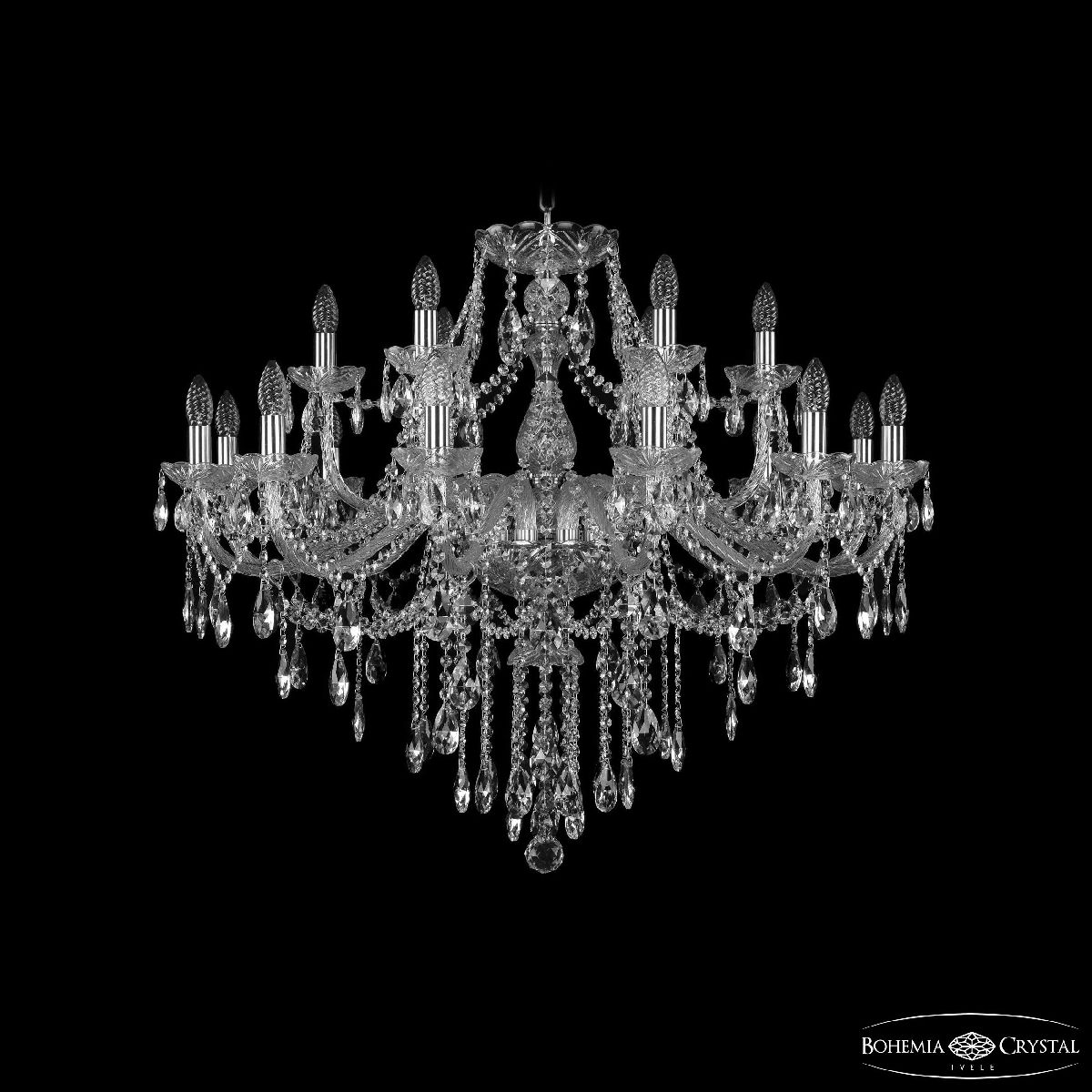 Подвесная люстра Bohemia Ivele Crystal 1415/12+6/360 Ni