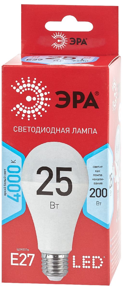 Лампа светодиодная Эра E27 25W 4000K LED A65-25W-840-E27 R Б0048010
