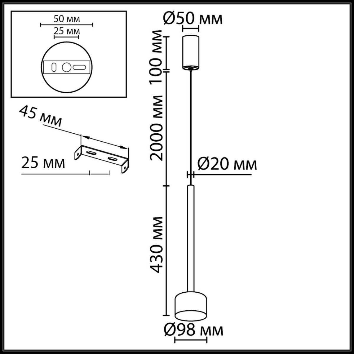 Подвесной светильник Odeon Light Hightech Laslo 7152/10L