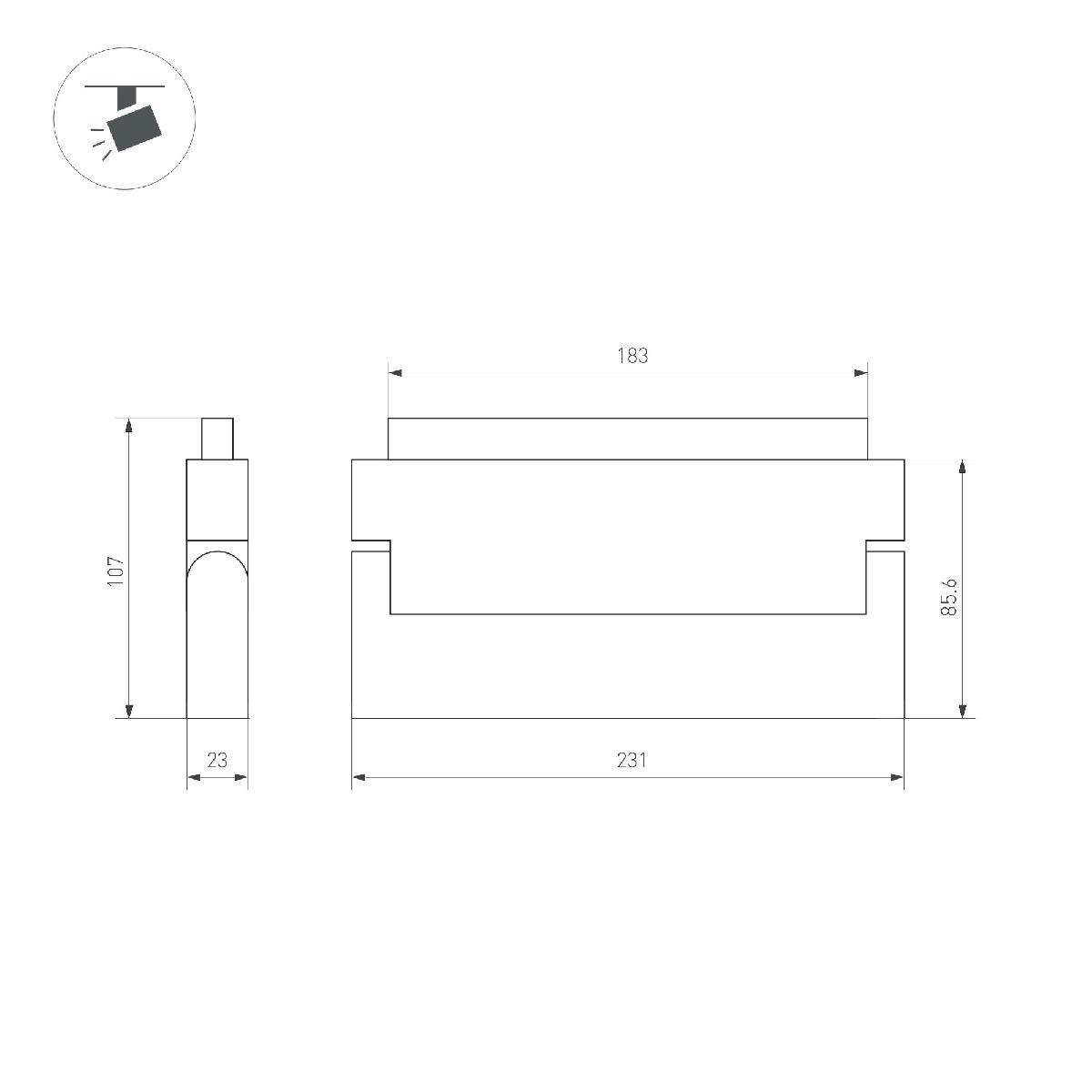 Трековый светильник Arlight MAG-ORIENT-FLAT-FOLD-S230-12W Warm3000 (WH, 80 deg, 48V) 035859(1)