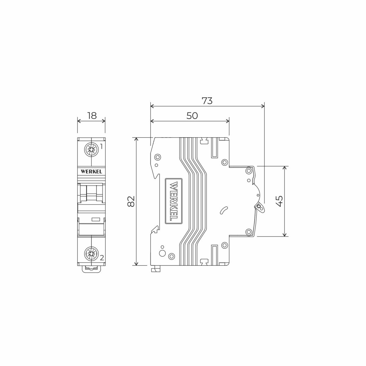 Автоматический выключатель 1P 32 A C 4,5 кА Werkel W901P324 4690389192647 a062490