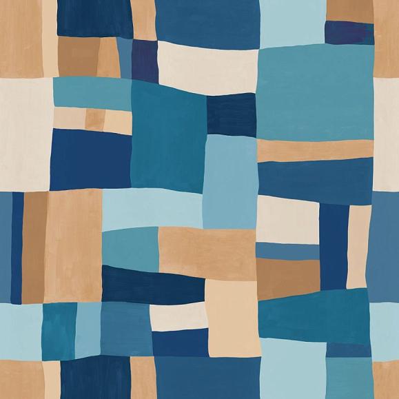 Панно Caselio 104896206 Wonderfull Patchwork Bleu