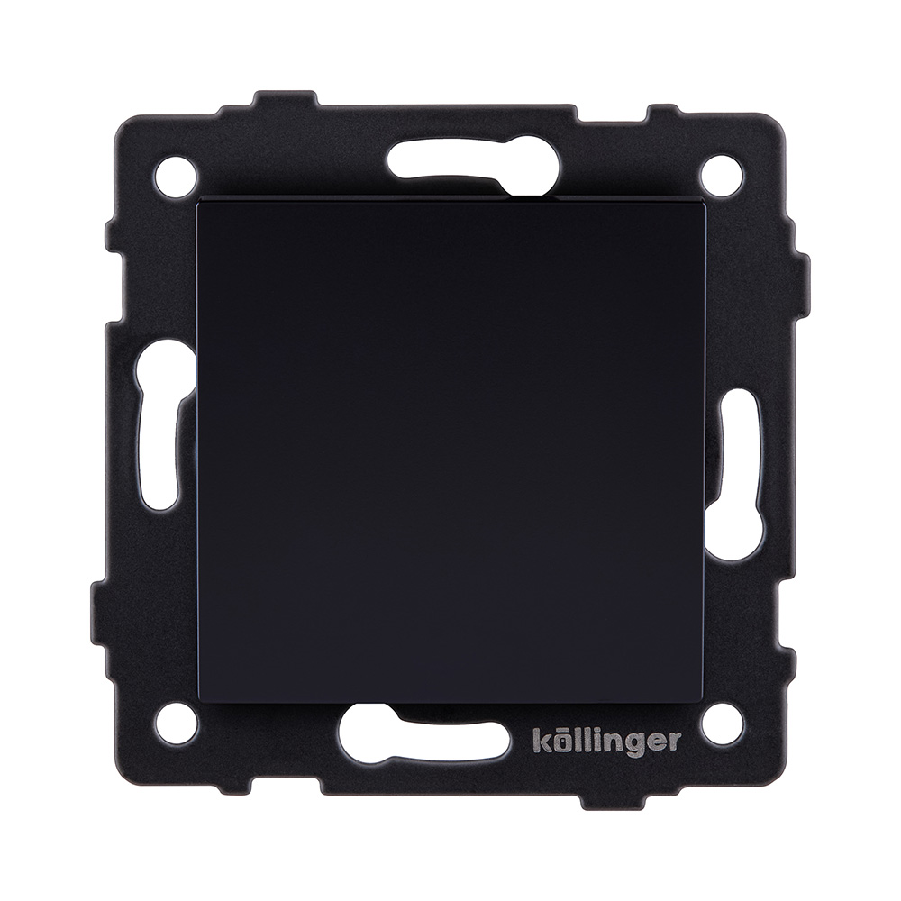 Выключатель кнопочный 1-клавишный 10А/250В, черный Kollinger REA-S-005BK для Aspekt, Eleganz, Reflex