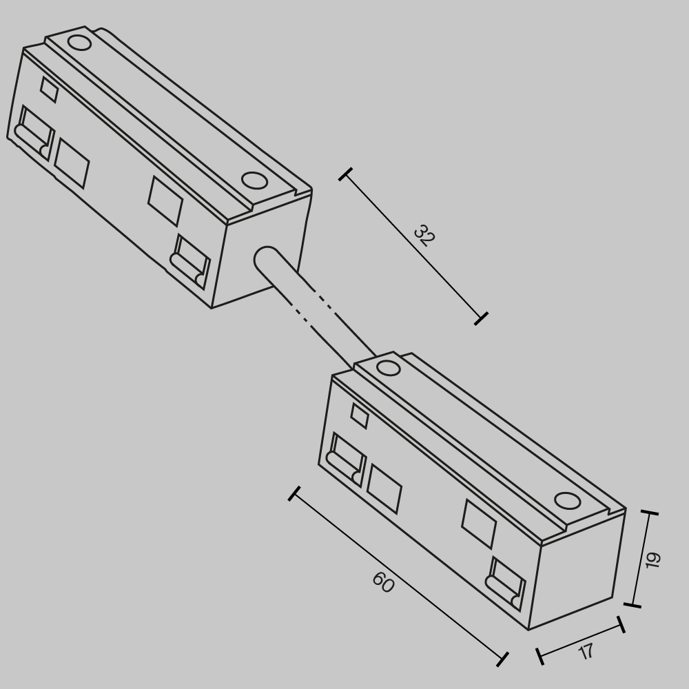 Коннектор питания прямой гибкий Maytoni Magnetic track system Exility TRA034CPC-42B-5-1