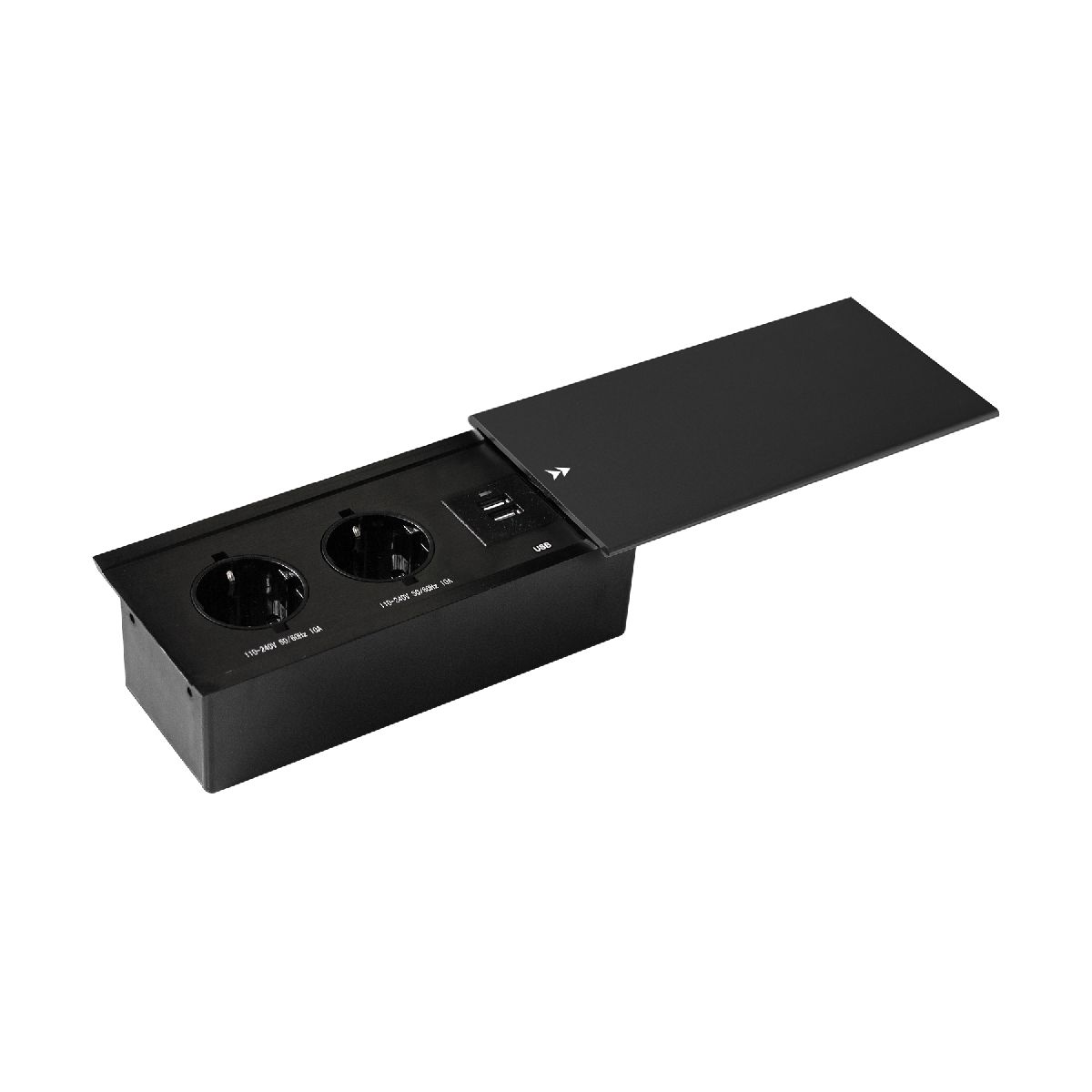 Блок розеток JX (Slide Top) (2 секции + 2 USB с кабелем питания) Mebax 00-00002889