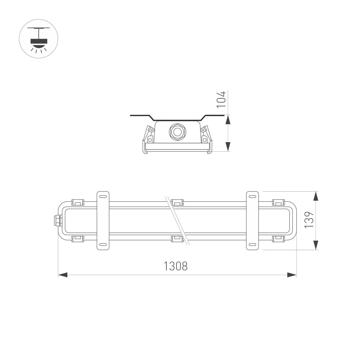 Влагозащищенный линейный светильник Arlight SP-KATANO-L1300-40W Day4000 (SL, 100 deg, 230V) (IP65 Металл) 060779