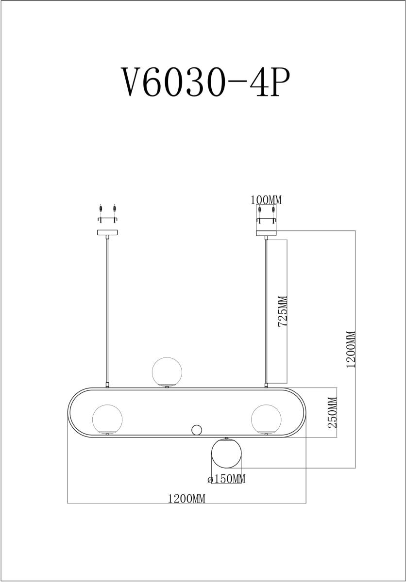 Подвесная люстра Moderli Miya V6030-4P