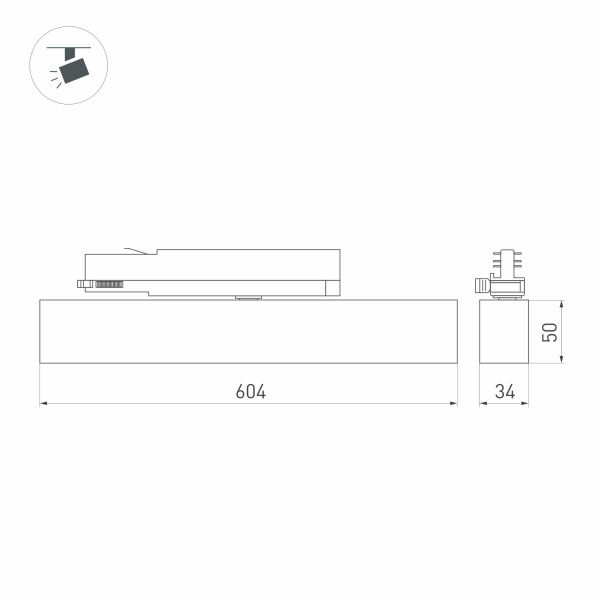 Трековый светильник ArlightLGD-Flat-4TR-S605-25W Day4000 033697(1)