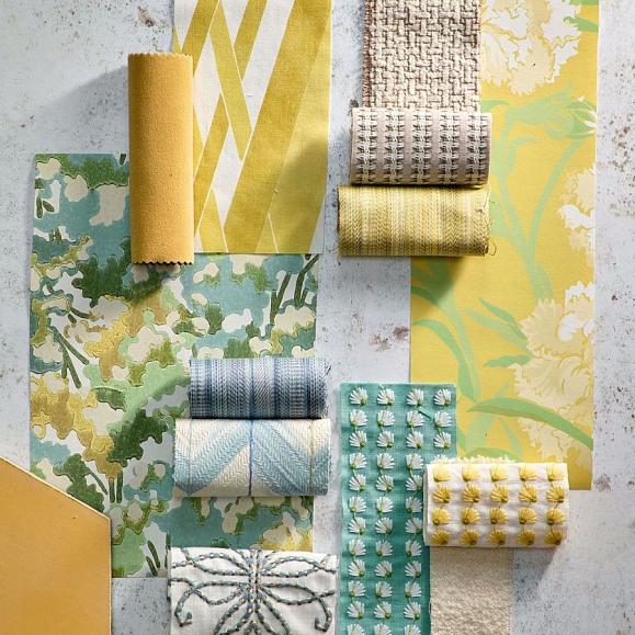 Обои Harlequin 113121 Tree Tops Honey/Clover/Sky