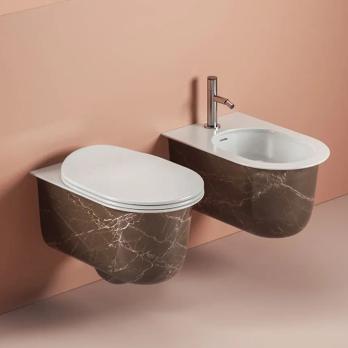 Artceram Chic Биде подвесное 38х53 см, 1 отверстие, цвет: bronze amani