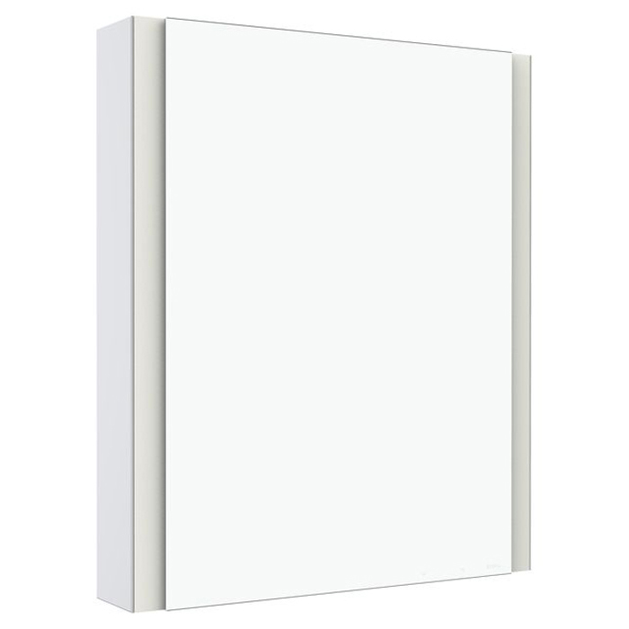 Keuco Somaris Зеркальный шкаф, 60x71x12.8см., 1-дверный-двустор. зеркало, IP 44 c плавным закр. дверцы, корпус: алюминий серебристый цвет