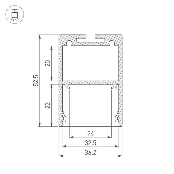 Алюминиевый профиль Arlight ARH-Line-3750A-3000 Anod 036137