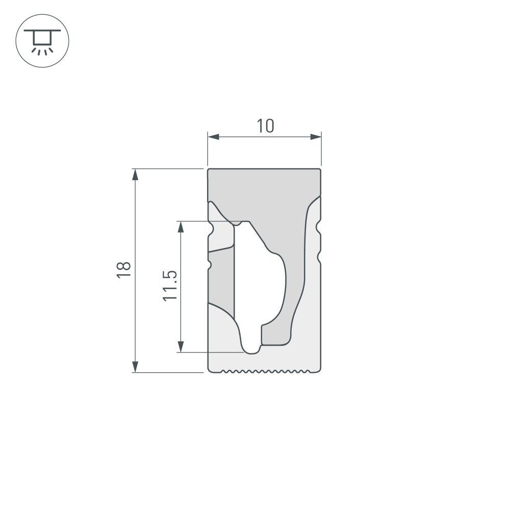 Силиконовый профиль Arlight WPH-FLEX-1018-SIDE-S10-20m WHITE 041089