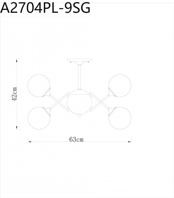 Люстра на штанге ARTE Lamp A2704PL-9SG