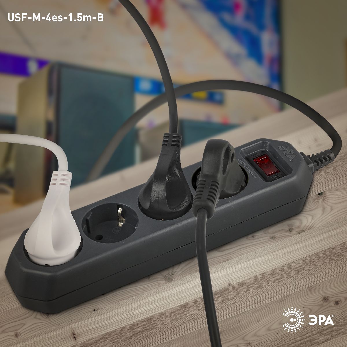 Сетевой фильтр Эра USF-M-4es-1.5m-B Б0019740
