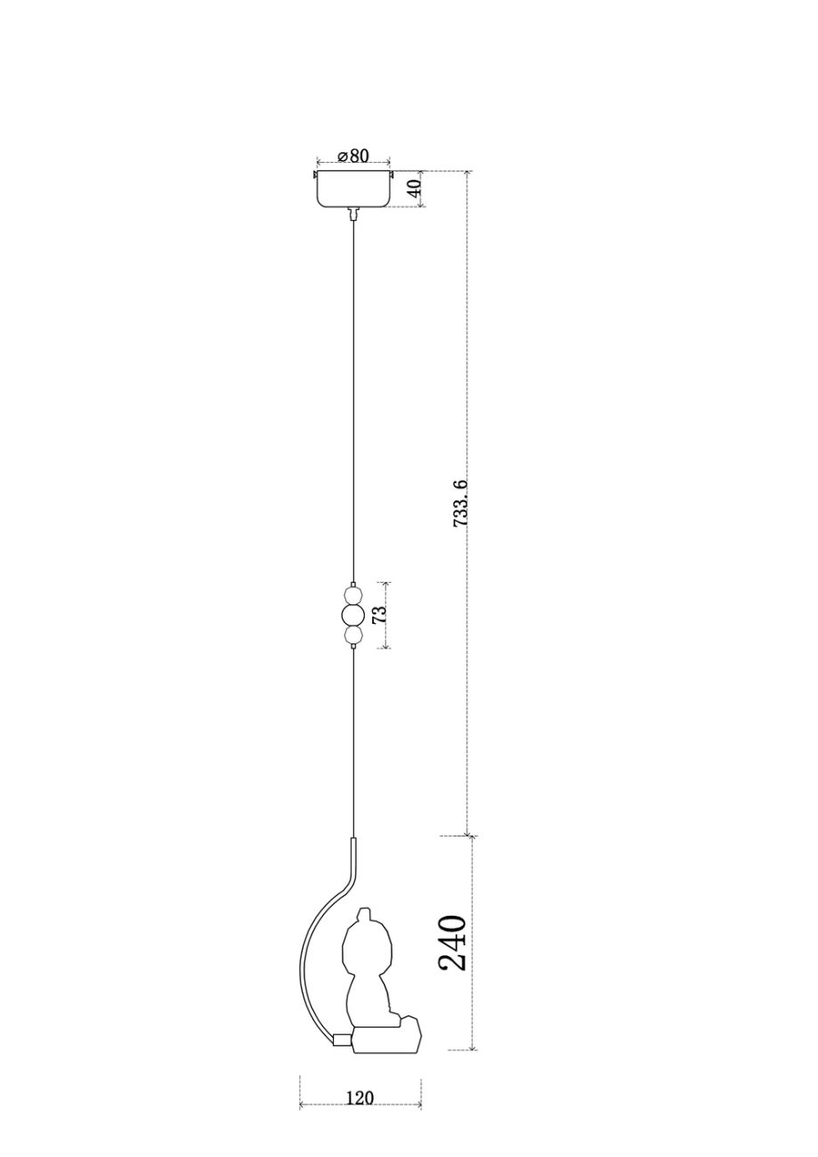 Подвесной светильник Sophie LE1077/1S BL/PI