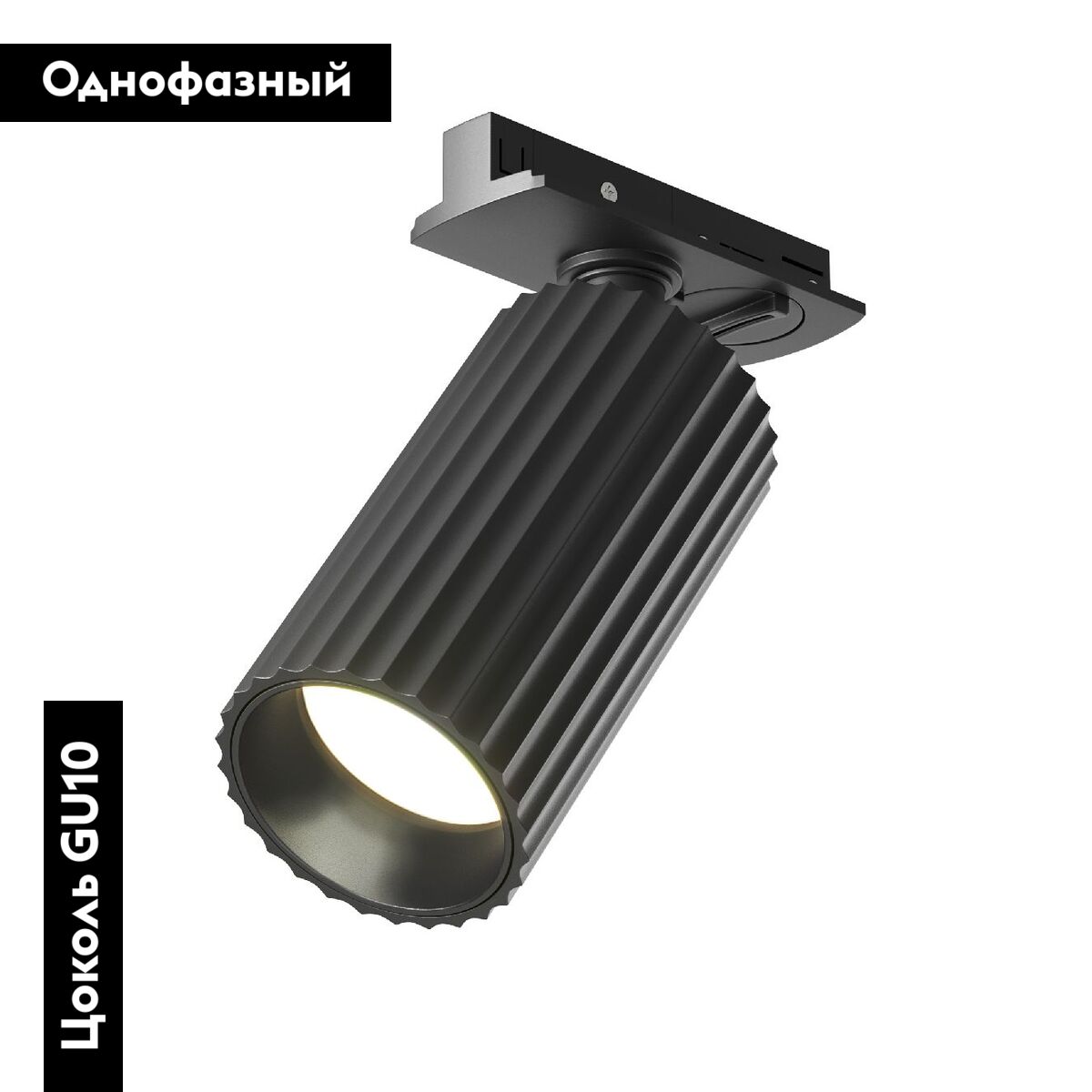 Трековый однофазный светильник Maytoni Calipso TR218-1-GU10-BK