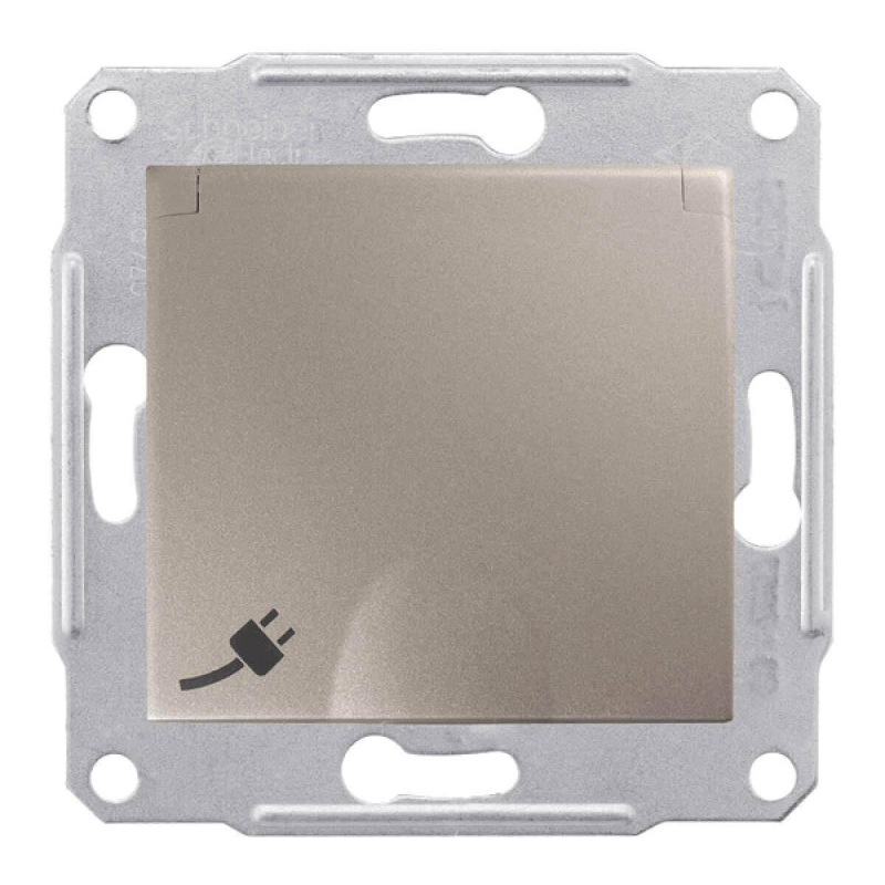 Розетка Schneider Electric Sedna с/з со шторками и крышкой 16A 250V SDN3100168