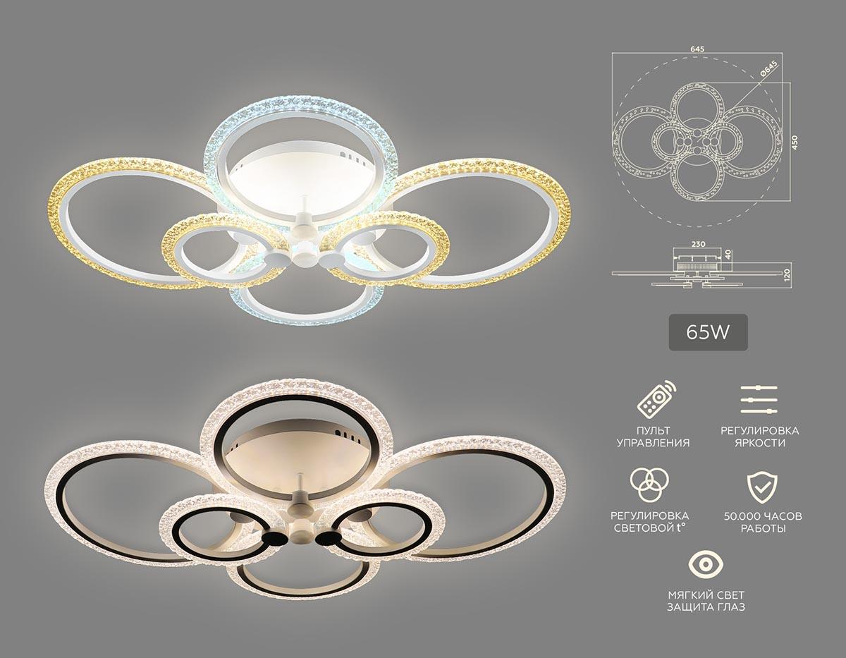 Потолочная светодиодная люстра Ambrella Light Acrylica Original FA4065