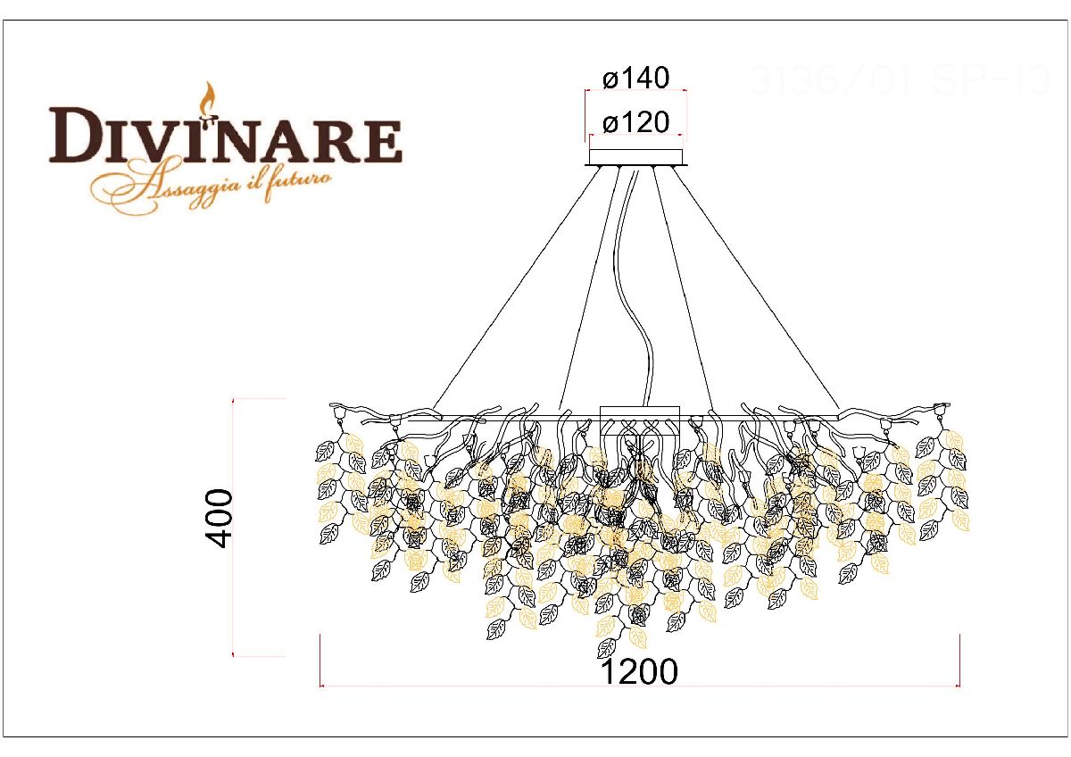Подвесная люстра Divinare Salice 3136/01 SP-13