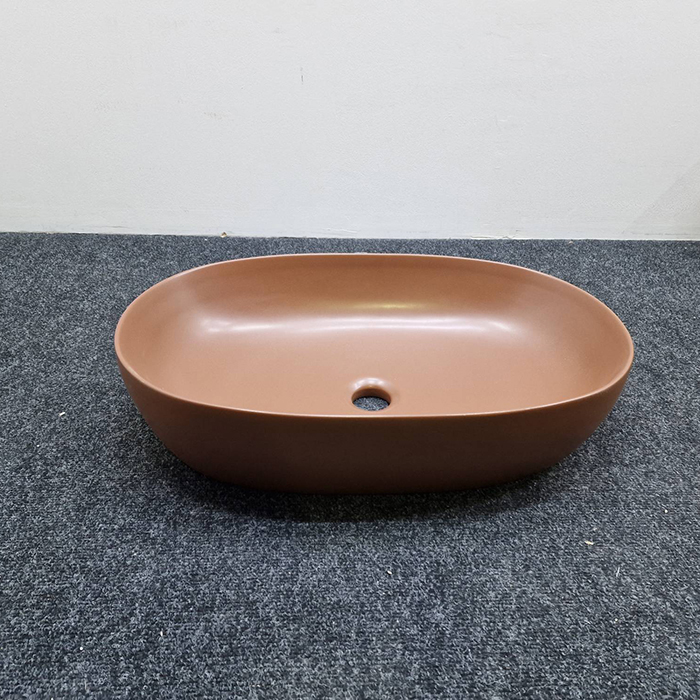 Azzurra Elegance Circle Раковина накладная 60x40 см, без отв., без перелива., цвет: Rame