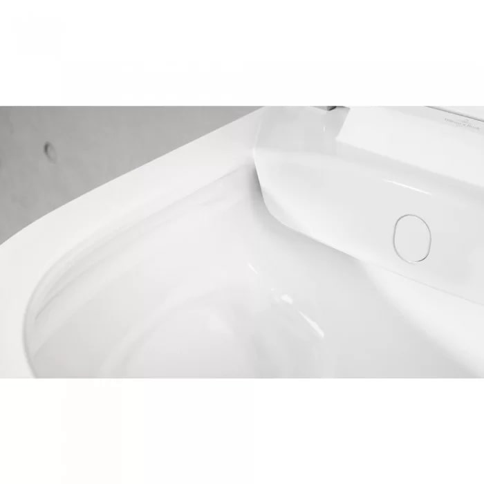 Villeroy&Boch Viclean Унитаз-биде 38.5х59.5х36см., подвесной, в комплекте с сиденьем, покрытие CeramicPlus, цвет: альпийский белый
