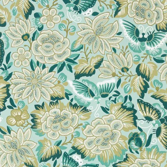 Обои Sanderson 217118 Amara Butterfly Bamboo/ Fountain Green
