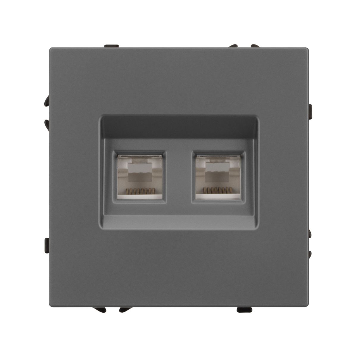 Механизм сдвоенной компьютерной розетки Arlight SCT-NOBE-MPC2-SFPL-GR (RJ-45, CAT6) 054315