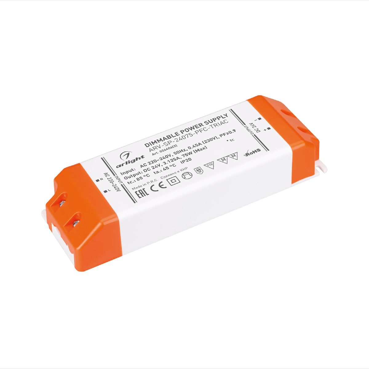 Блок питания Arlight ARV-SP-24075-PFC-TRIAC (24V, 3.1A, 75W) 026406(2)