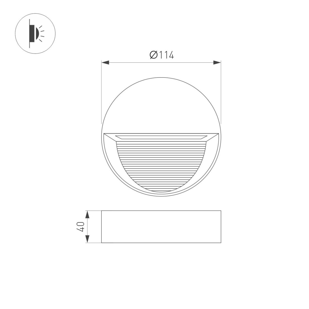 Светильник для ступеней Arlight LGD-RIBONIK-R114-5W Day4000 (Черный, 50 deg, 230V) (IP65 Металл) 062918